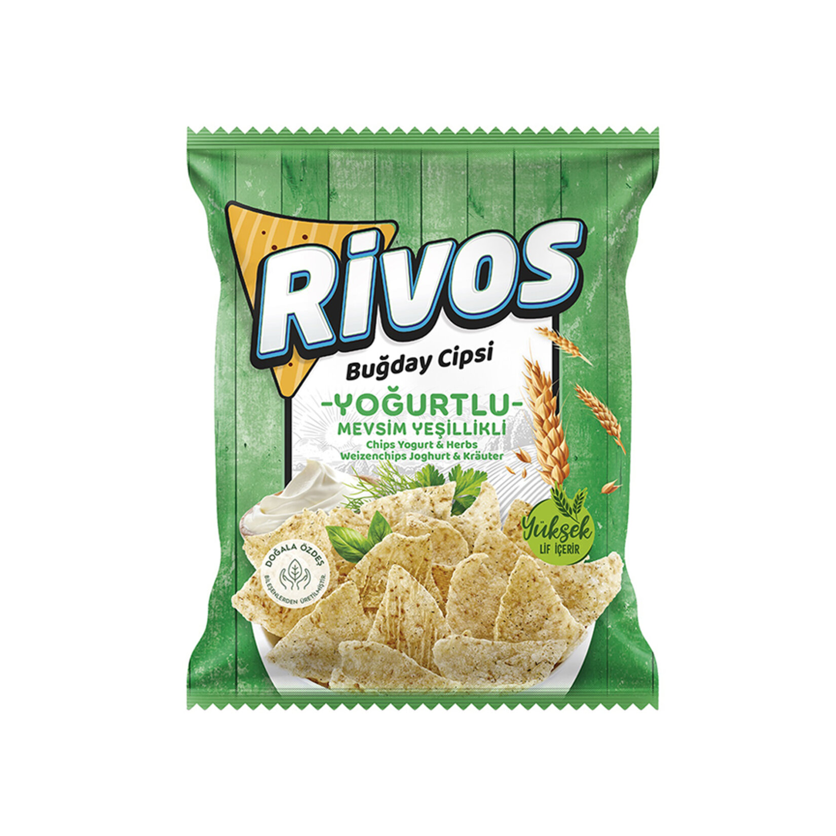 Rivos Yoğurtlu Mevsim Yeşillikli Buğday Cipsi 56 G