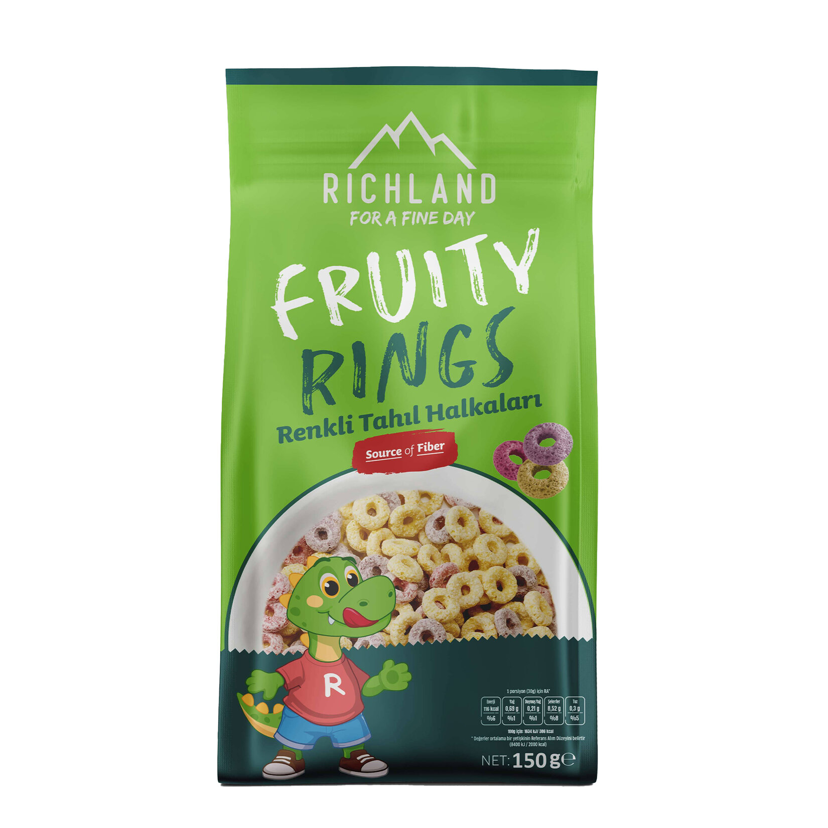 Richland Fruity Rings Renkli Tahıl Halkaları 150 G