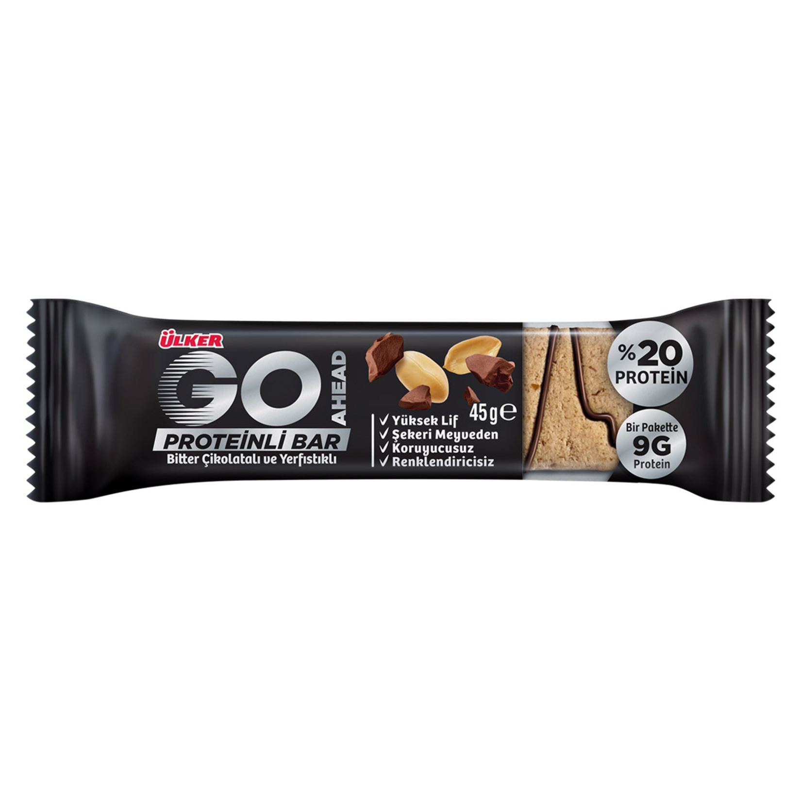 Ülker Go Ahead Yer Fıstıklı Protein Bar 45 G