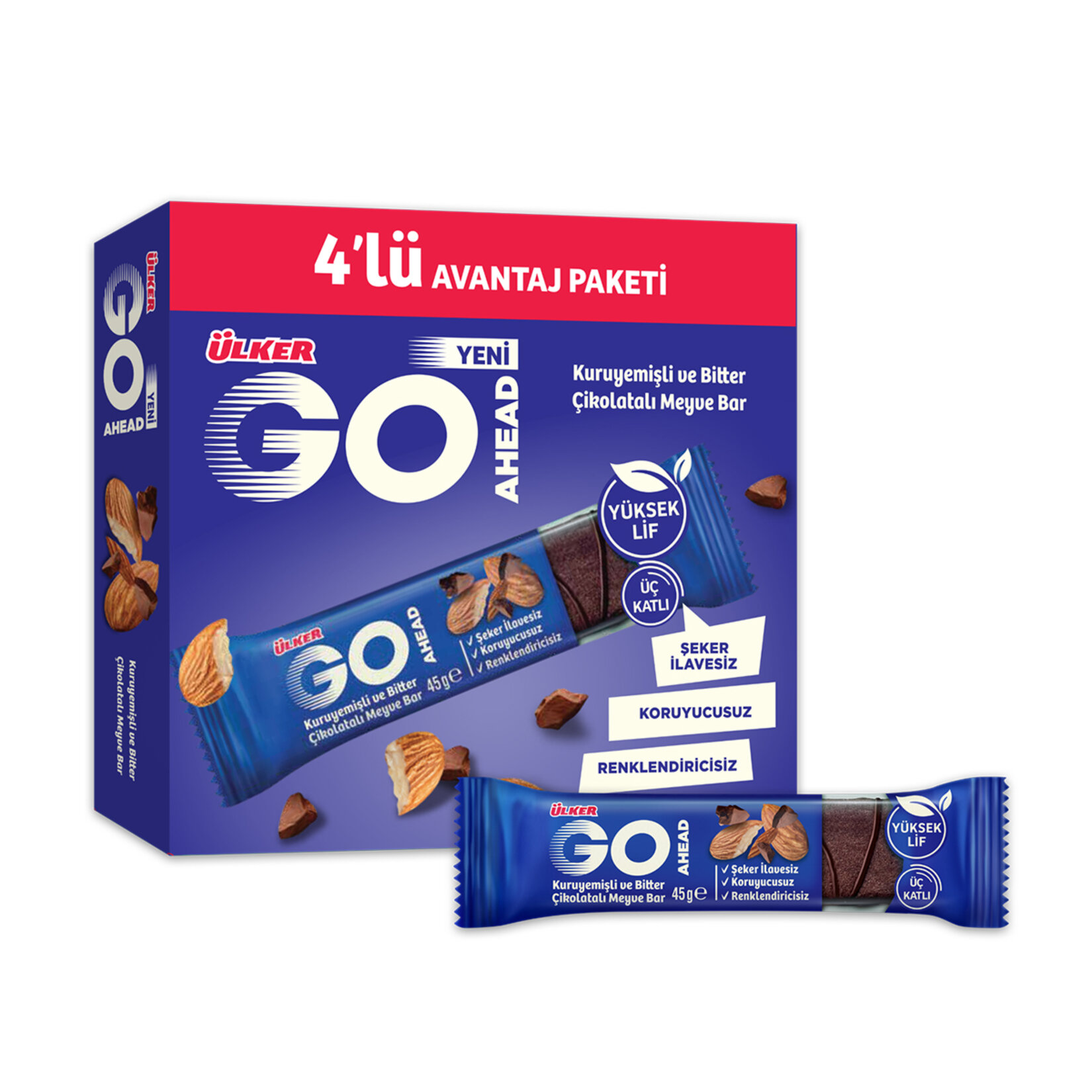 Ülker Go Ahead Üç Katlı Lezzet Bar 4 x 45 G