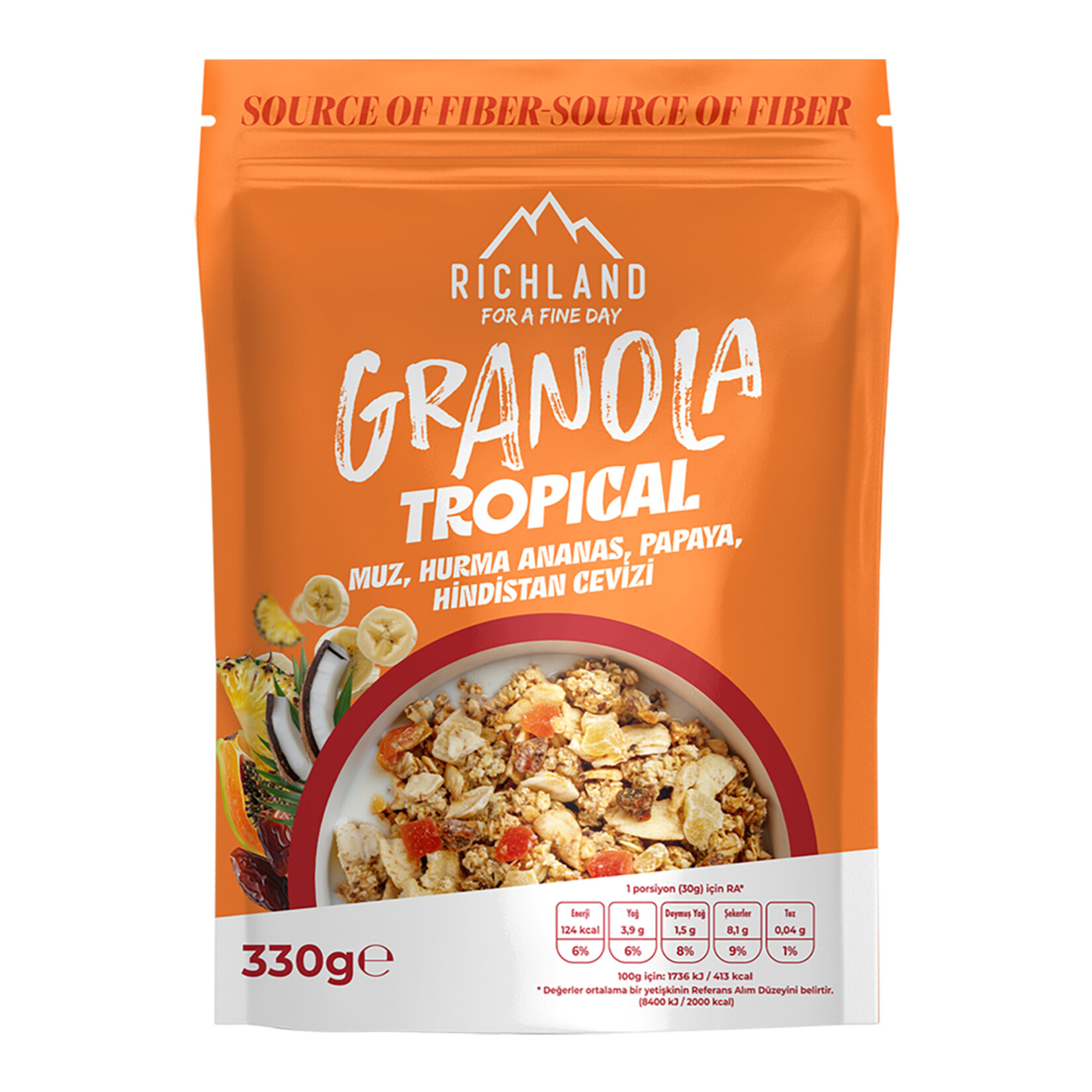 Richland Granola Tropikal Meyveli 330 G