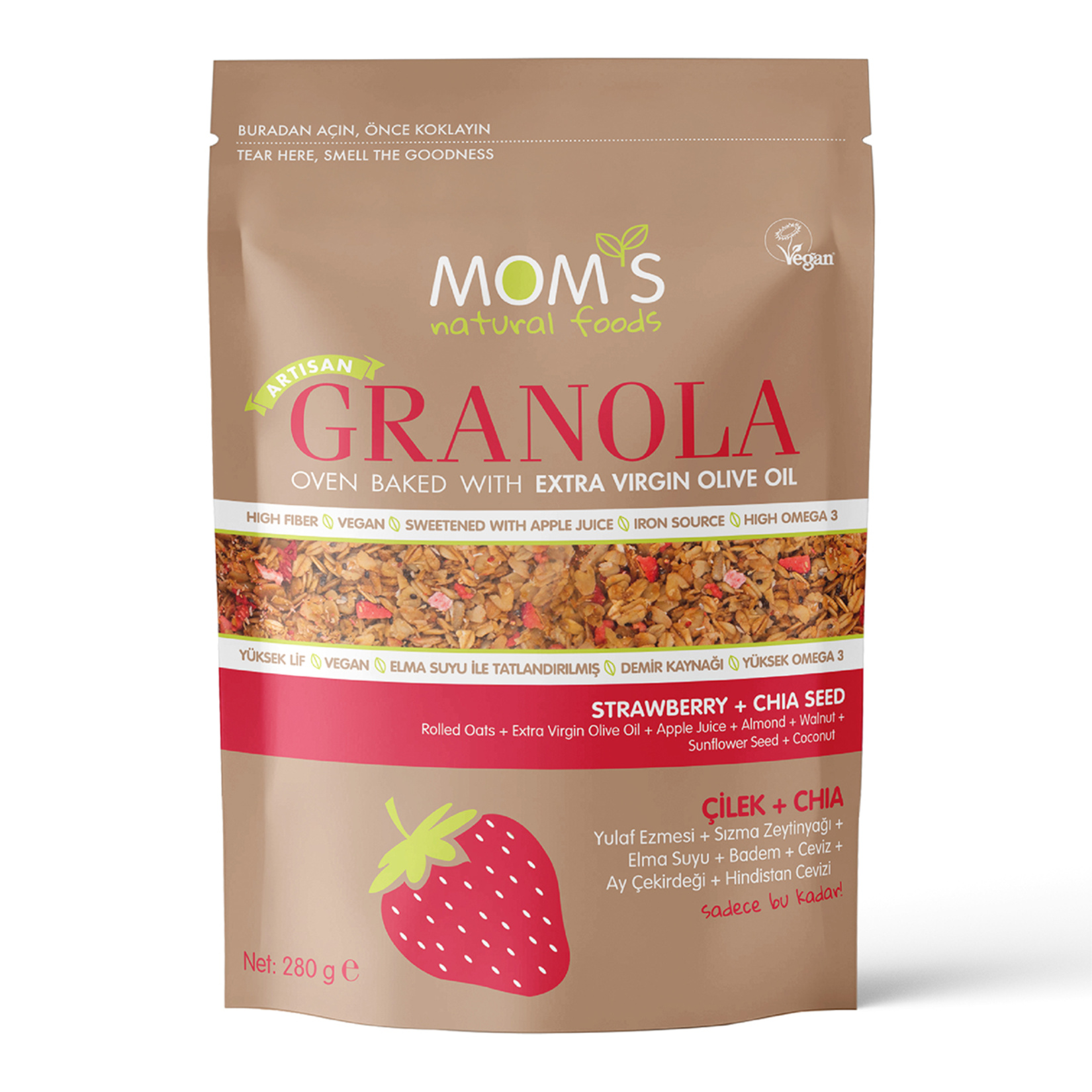 Mom's Çilek Chia Granolao 280 G - Görsel 1