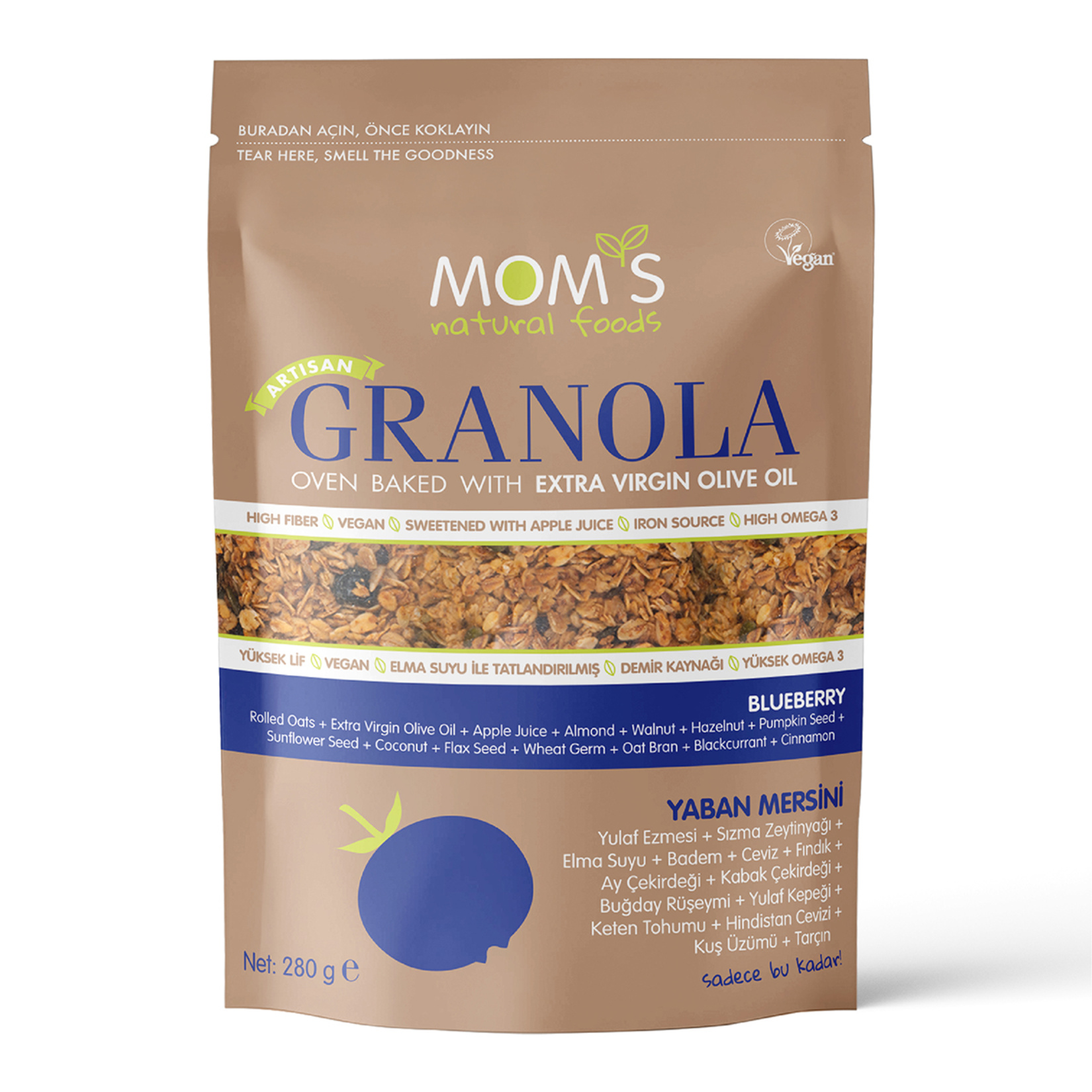 Mom's Yaban Mersini Granola 280 G - Görsel 1