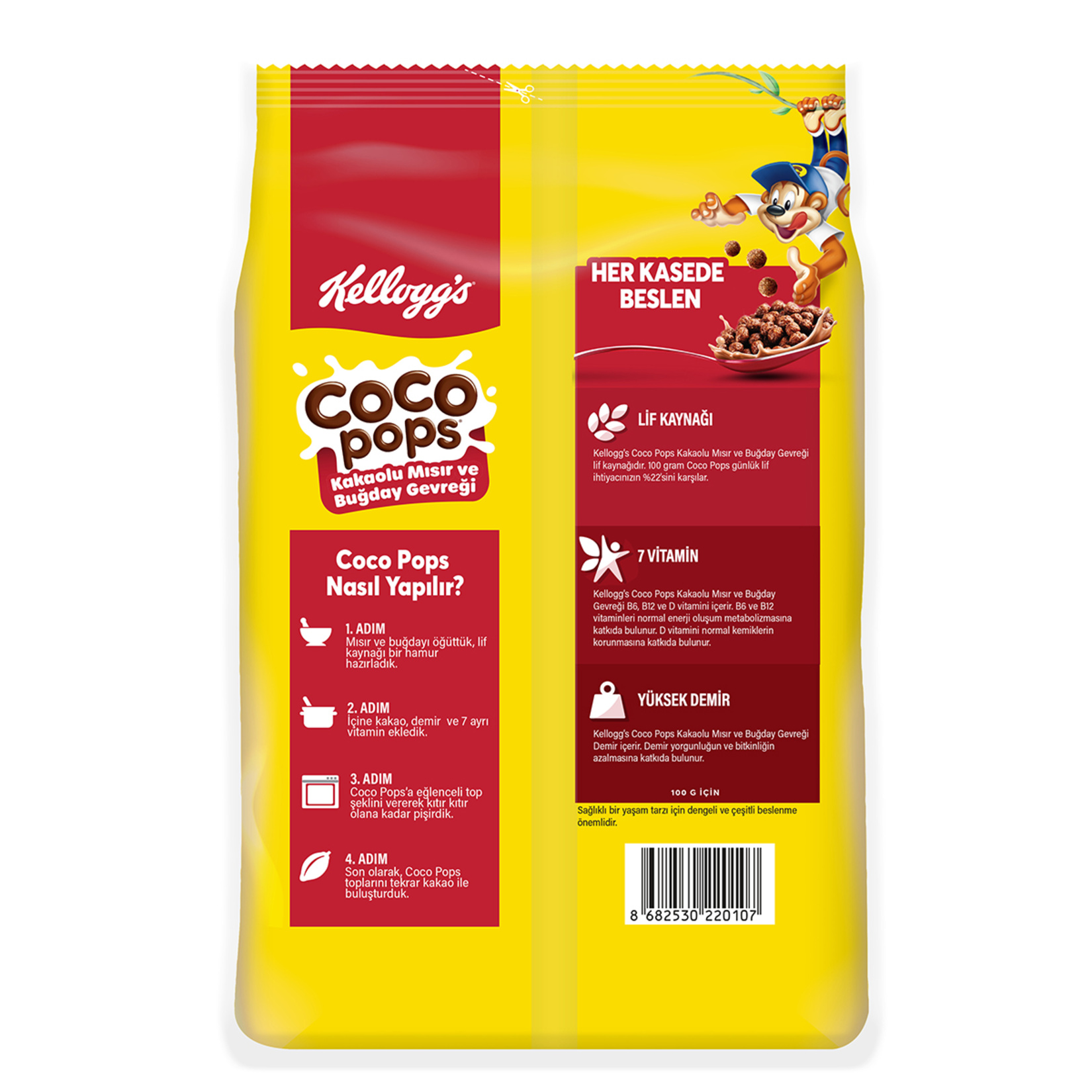 Kellogg's Coco Pops Kakaolu Mısır ve Buğday Gevreği 450 G - Görsel 2