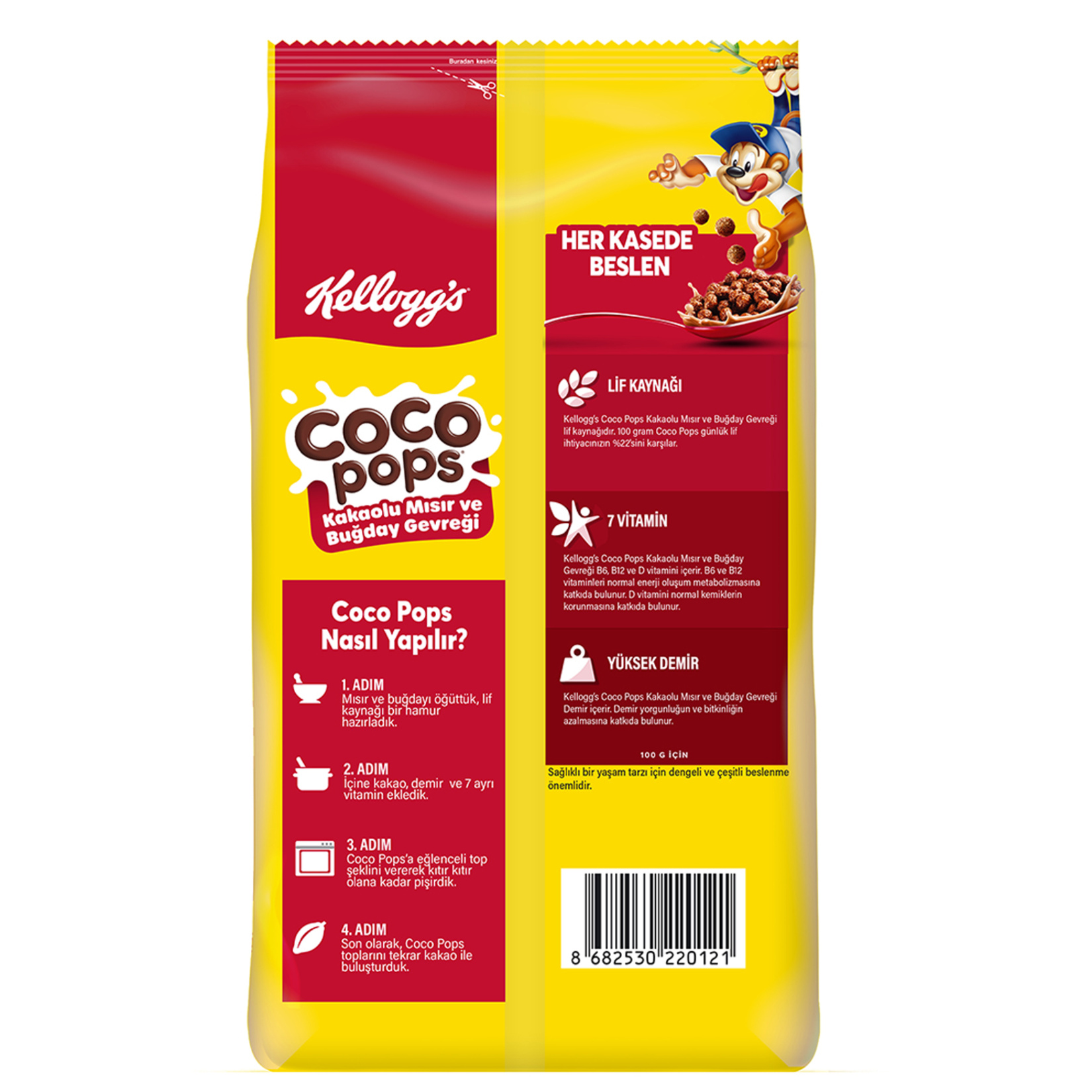 Kellogg's Coco Pops Kakaolu Mısır ve Buğday Gevreği 700 G - Görsel 2