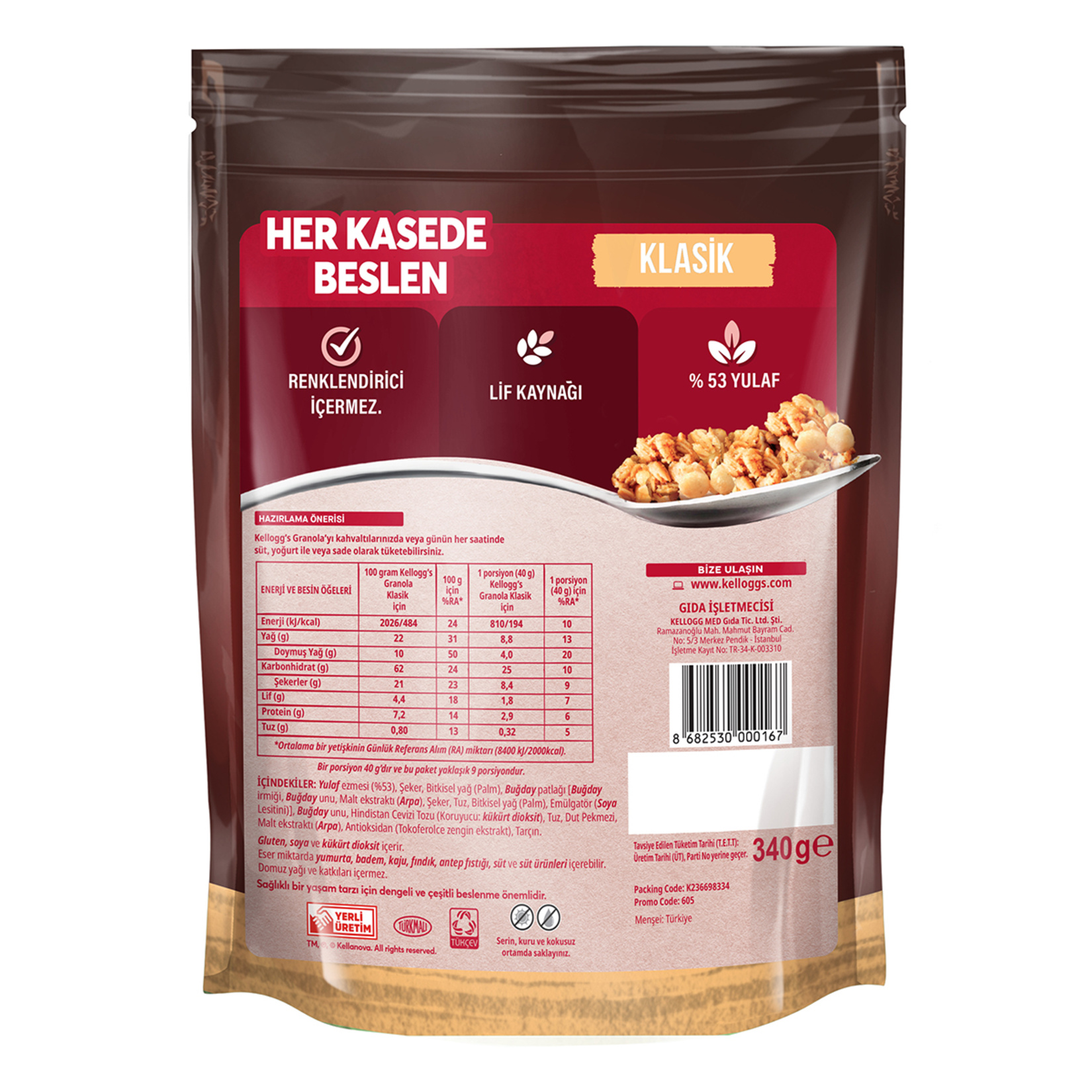 Kellogg's Granola Klasik 340 G - Görsel 2