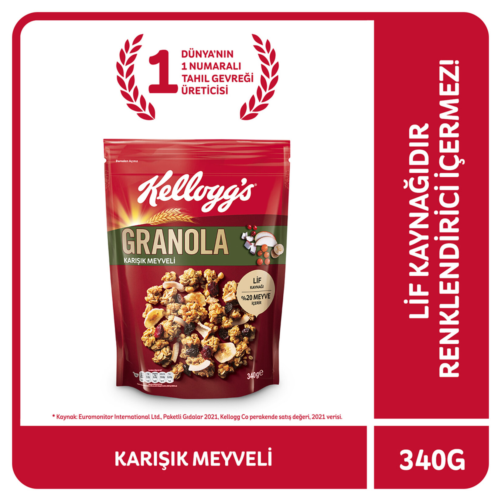 Kellogg's Granola Karışık Meyveli 340 G Migros