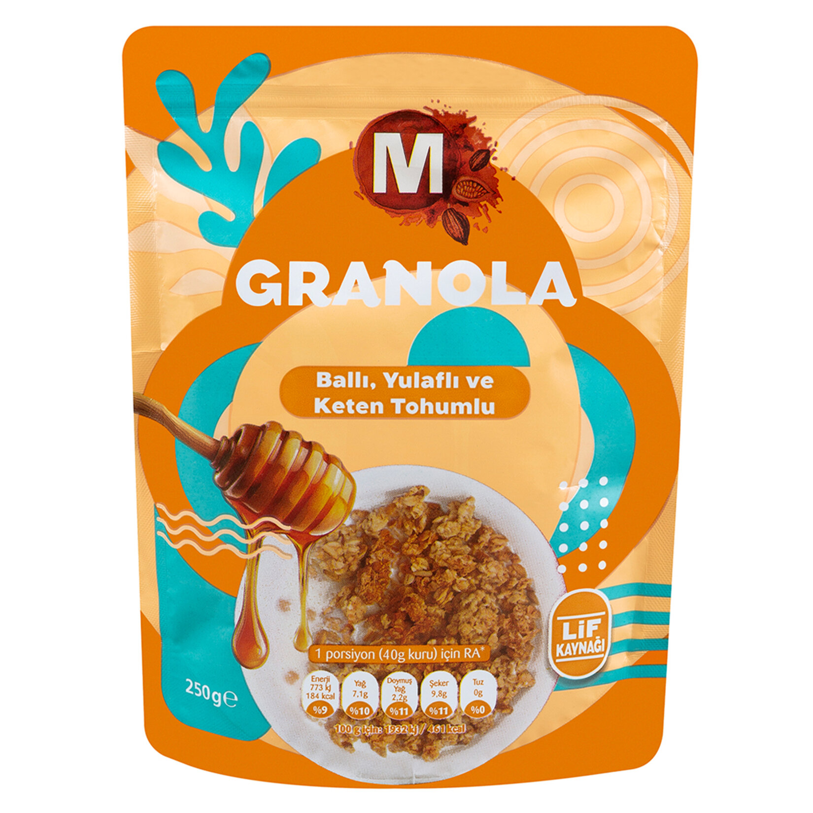 Migros Granola Yulaflı Ballı Ve Keten Tohumlu 250G - Görsel 1