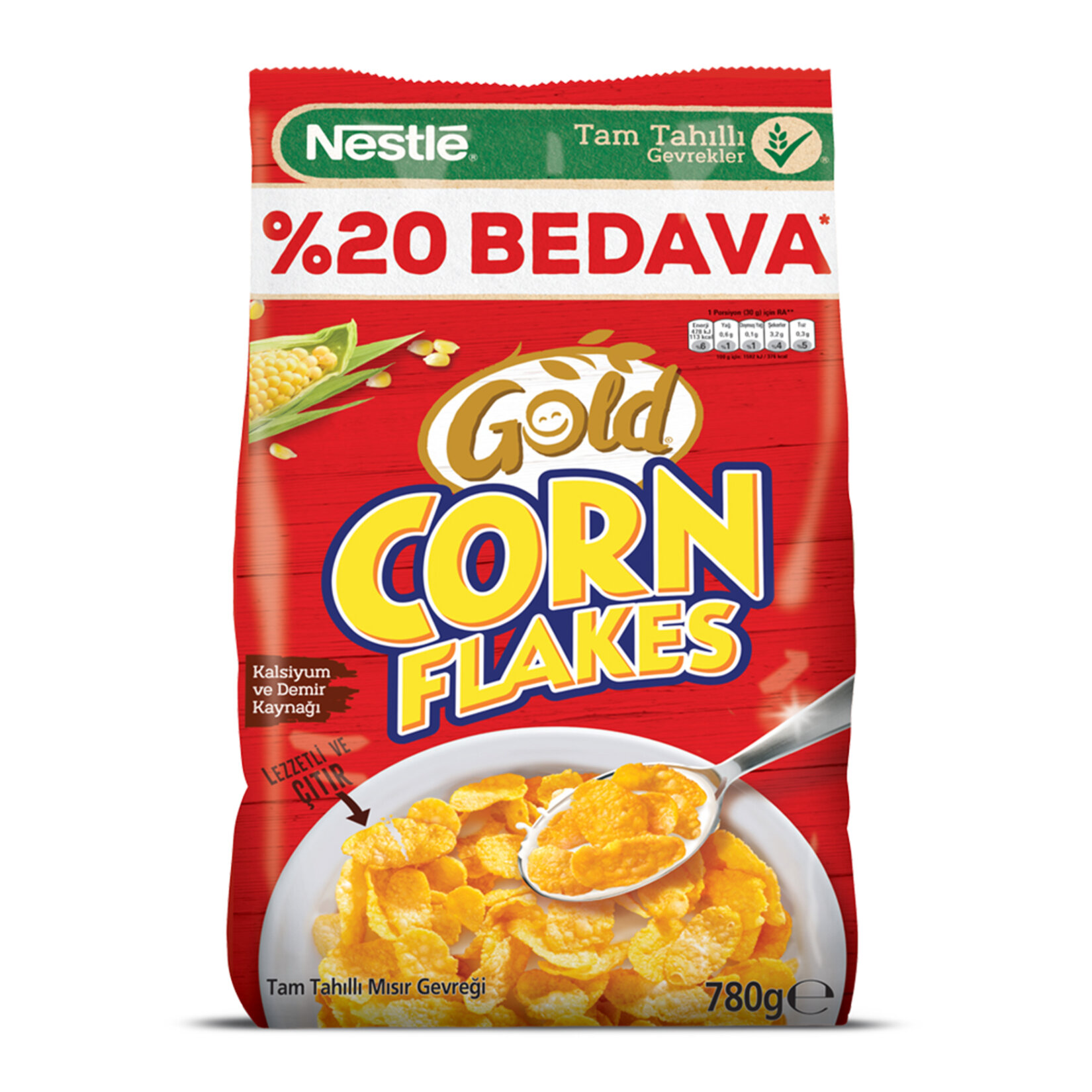 Nestle Gold Corn Flakes 20% Bedava 780 G