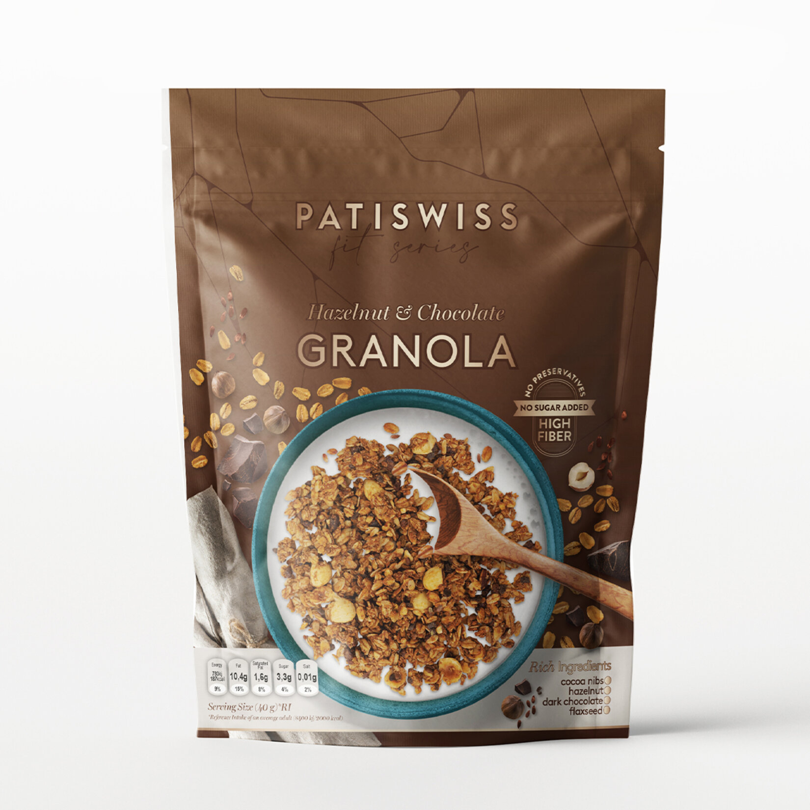 Patiswiss Fındıklı Çikolatalı Çıtır Granola 200G