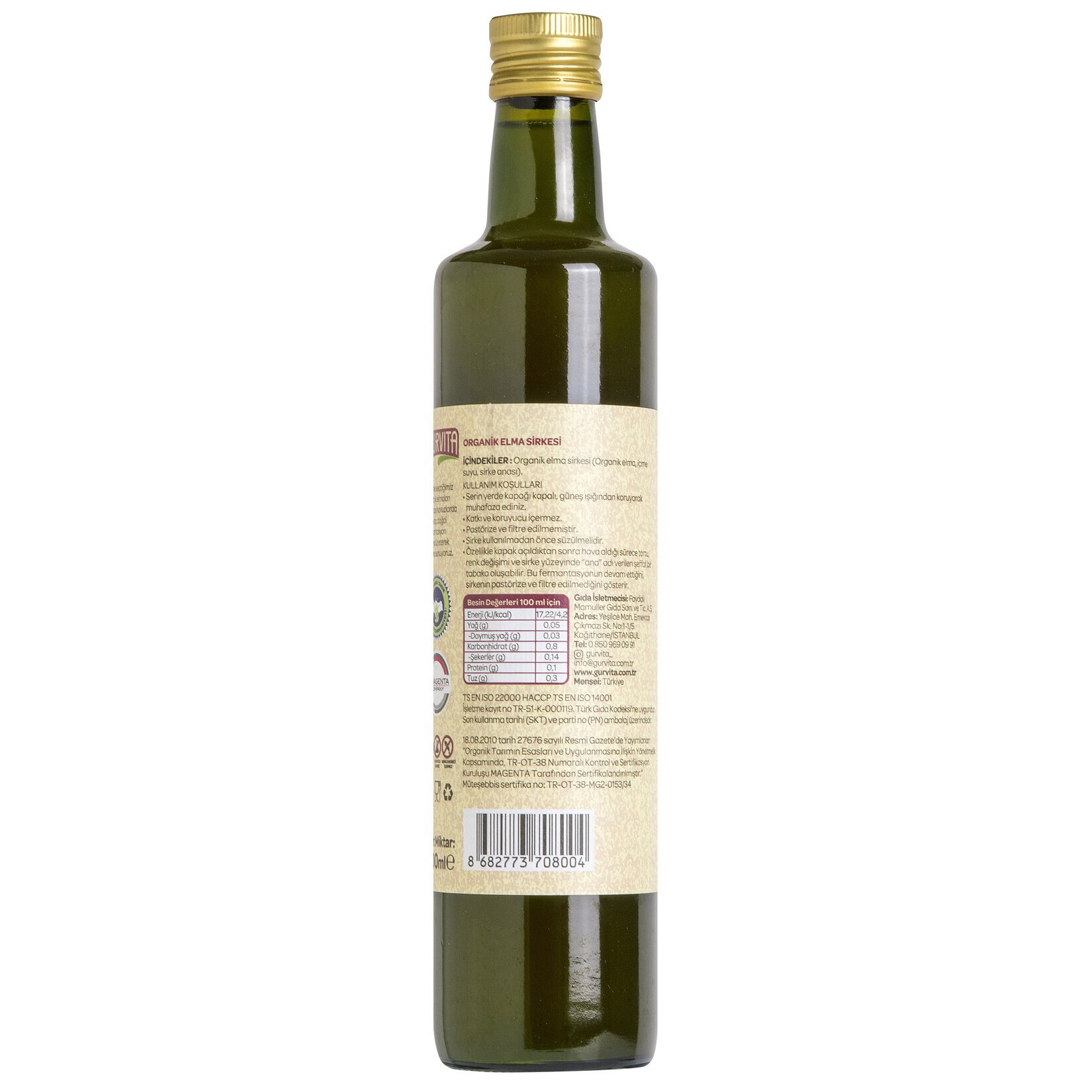 Gurvita Organik Elma Sirkesi 500 Ml - Görsel 2