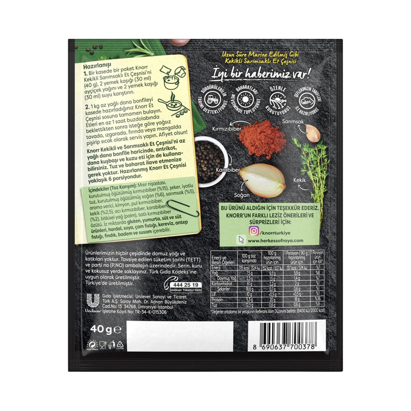 Knorr Et Çeşnisi Kekikli Ve Sarımsaklı 40 G - Görsel 3