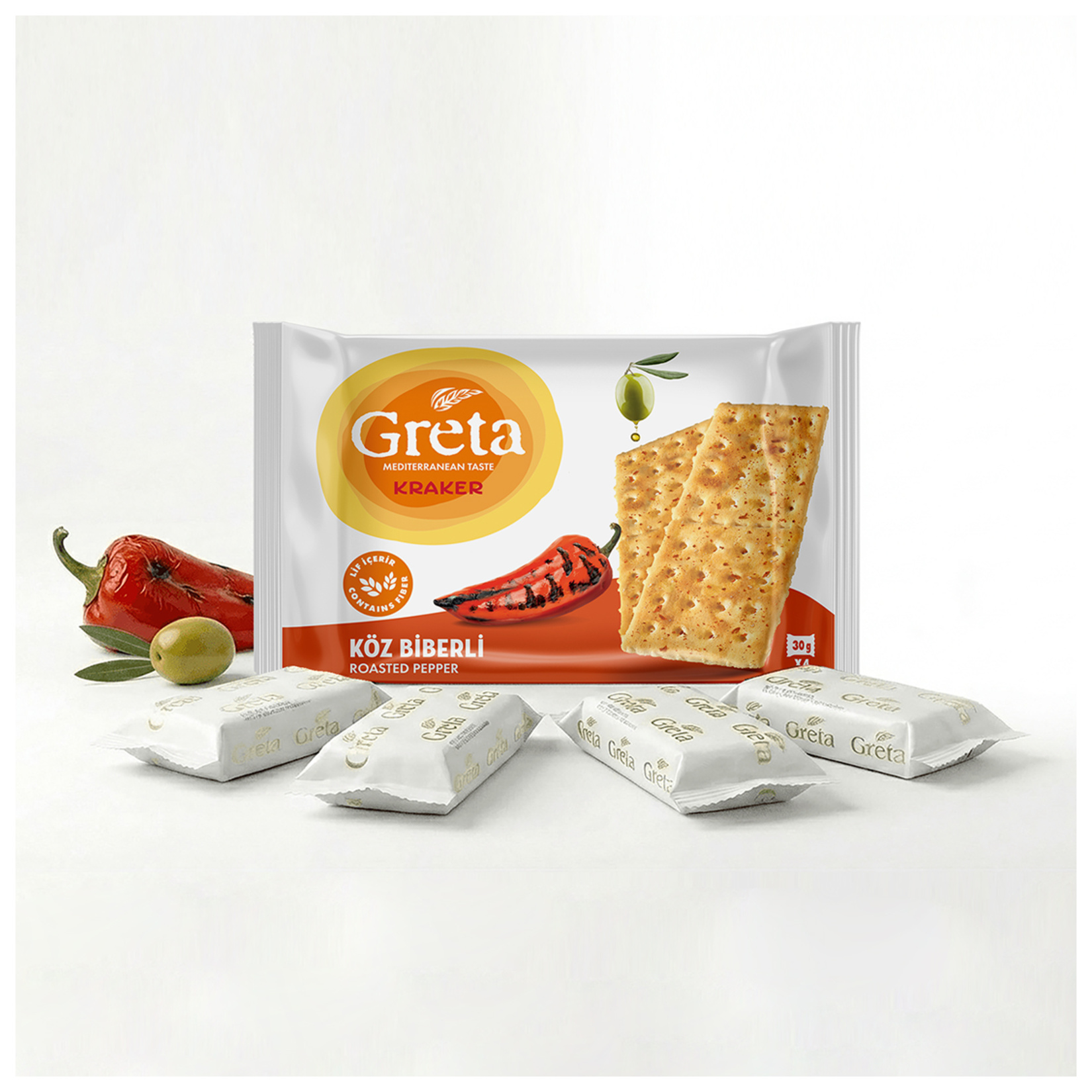 Greta Közlenmiş Kırmızı Biberli Kraker 4 x 30 G - Görsel 2