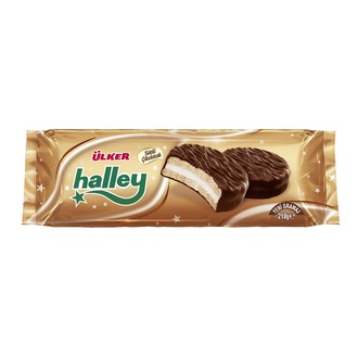 Ülker Halley Sütlü Çikolatalı Marshmallow Sandviç Bisküvi 210 g