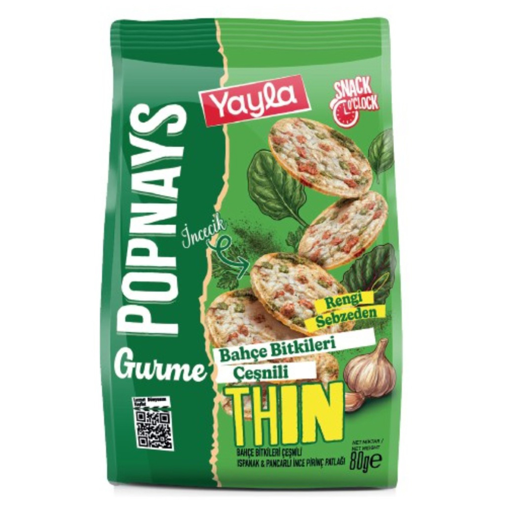 Yayla Popnays Gurme Ispanak ve Pancar Pirinç Patlağı 80 G