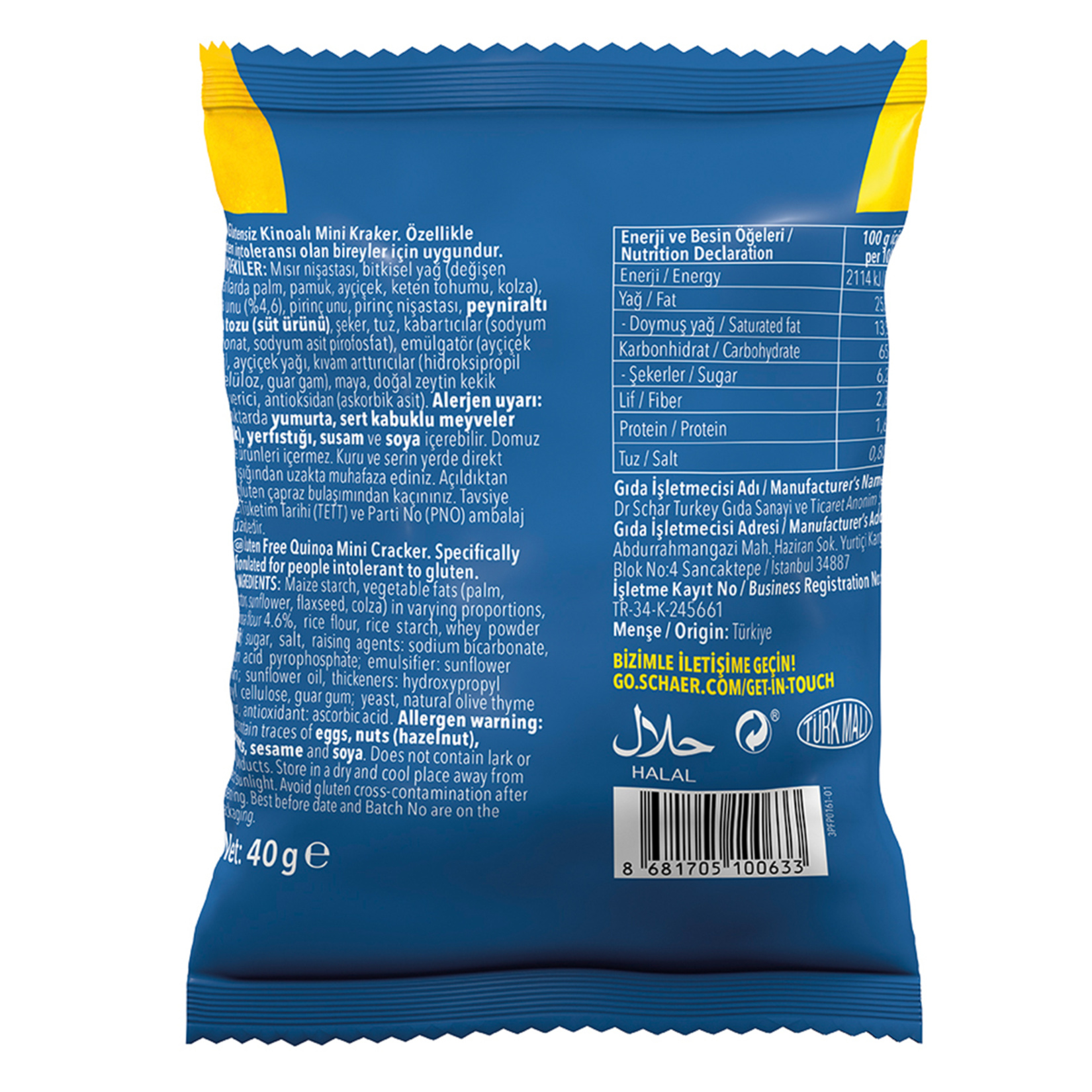 Schar Quinotti Glutensiz Kinoalı Mini Kraker 40 G - Görsel 2