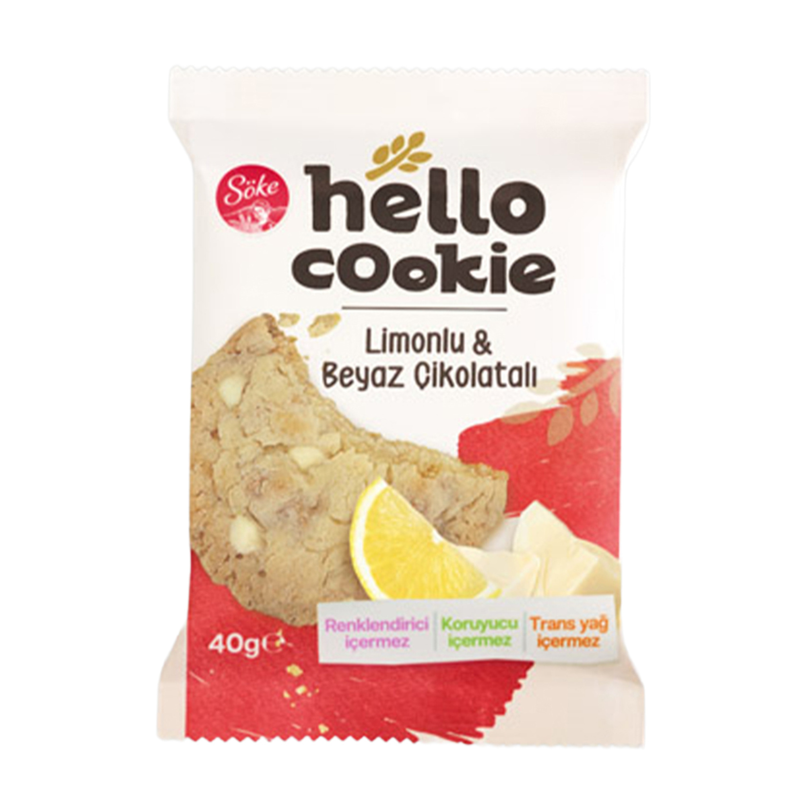 Söke Hello Cookie Limonlu & Beyaz Çikolatalı Cookie 40 G