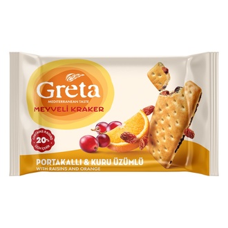 Greta Kuru Üzümlü Portakallı Meyve Kraker 4 x  37.5 G
