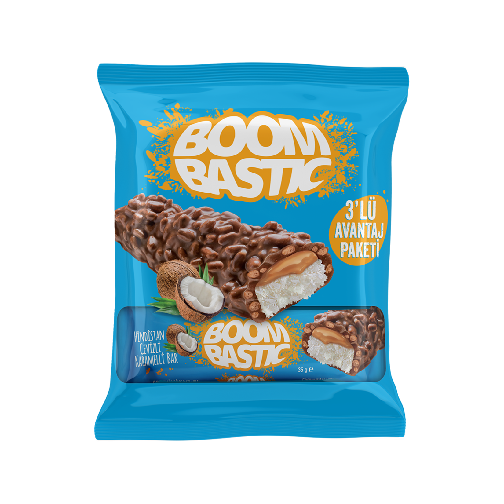 Boombastic Karamelli Hindistan Cevizli Bar 3X35 G