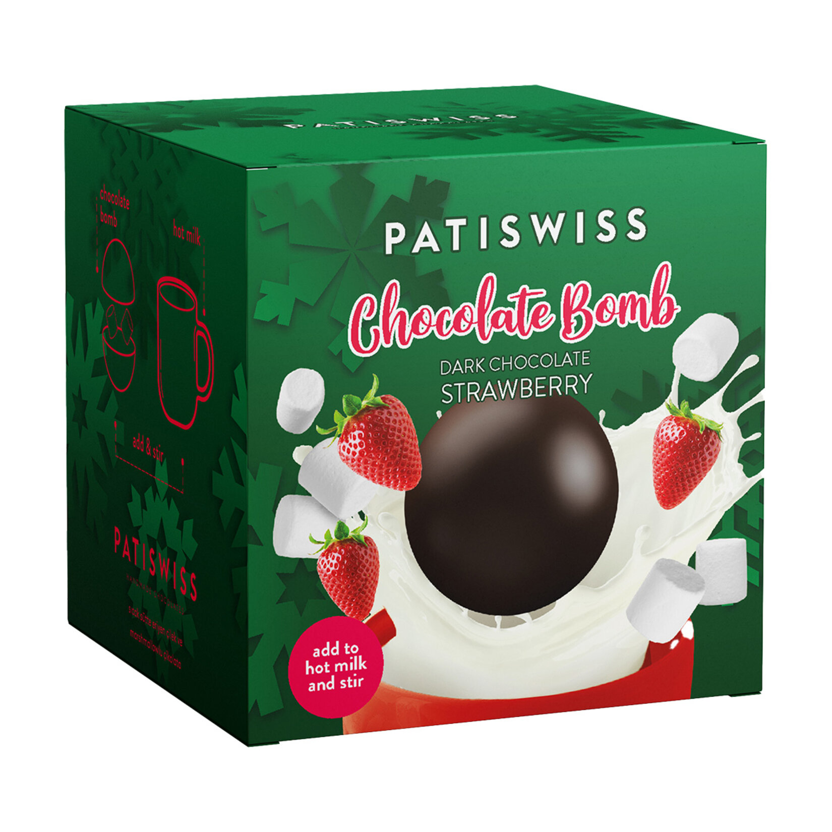Patiswiss Çilek Yumuşak Şekerleme Dolgulu Bitter Çikolata 35 G