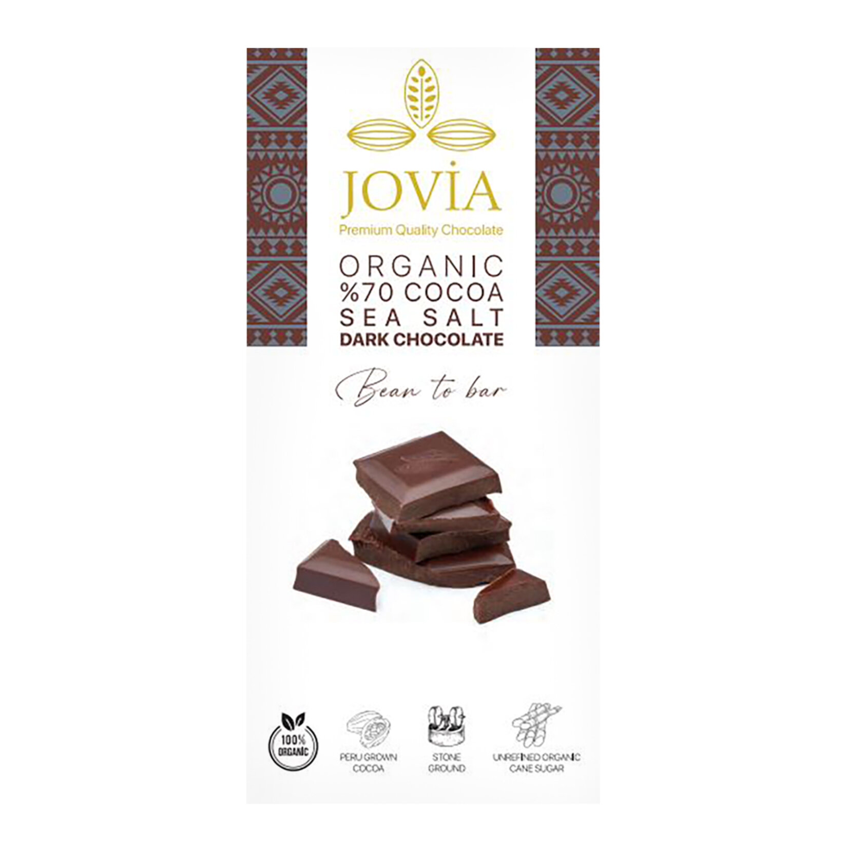 Jovia Organik %70 Kakao Deniz Tuzlu Çikolata 85 G - Görsel 1