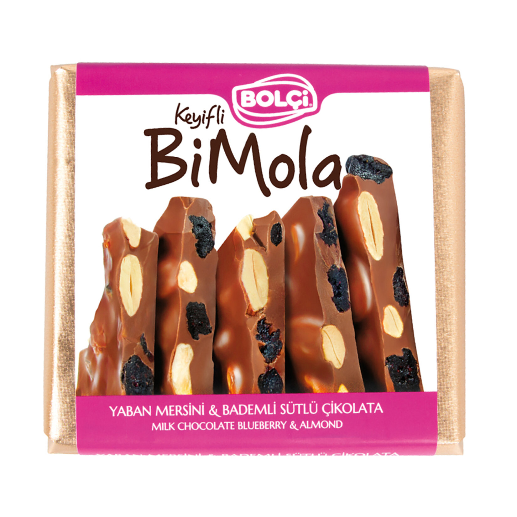 Bolçi Bi Mola Sütlü Yaban Mersinli Badem Tablet Çikolata 70 G
