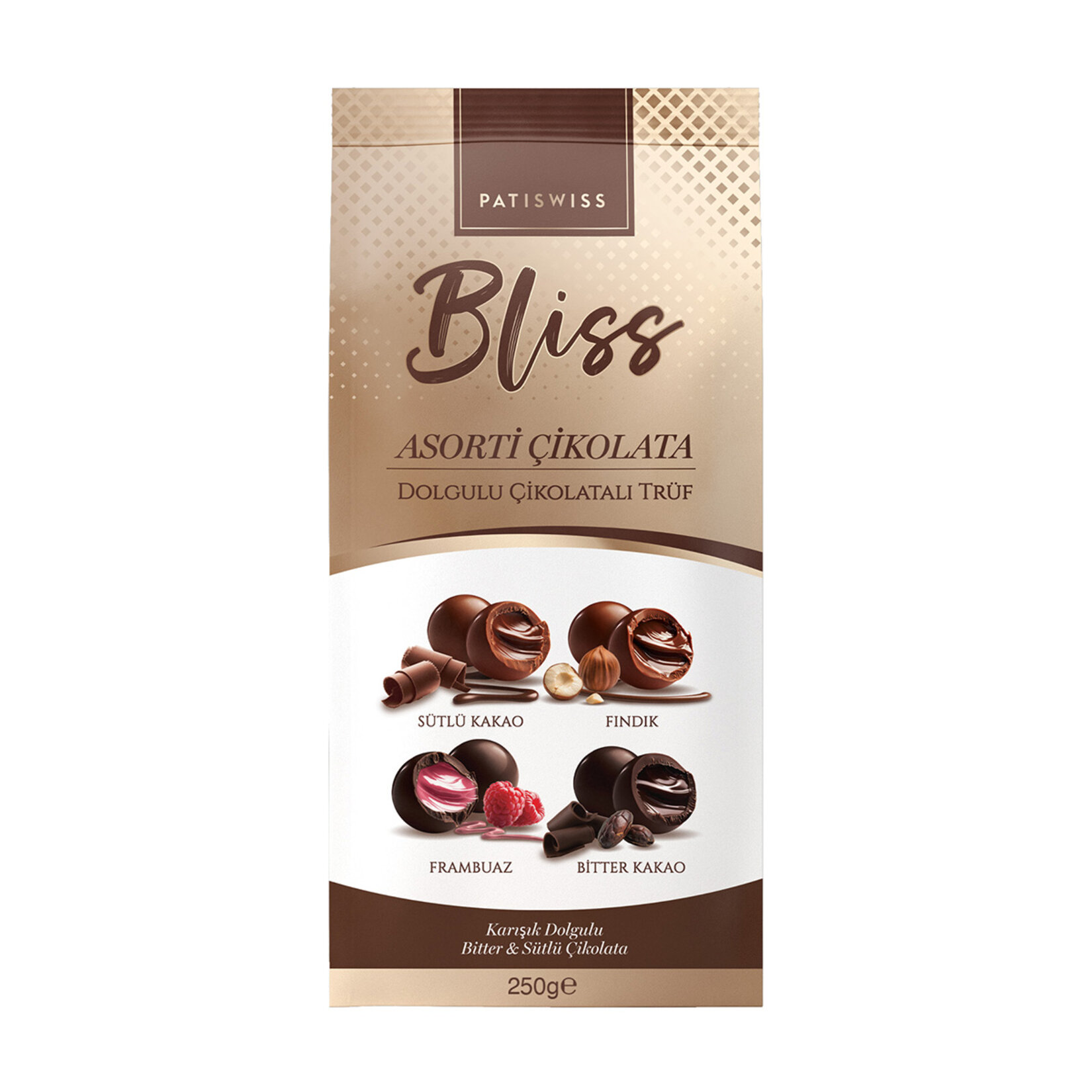 Patiswiss Bliss Karışık Dolgulu Bitter & Sütlü Trüf 250 G
