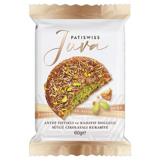 Patiswiss Juva Antep Fıstığı Kadayıf Dolgulu Sütlü Çikolatalı Kurabiye 60 G