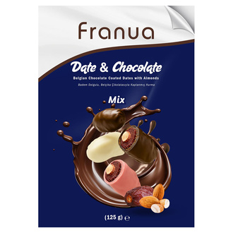 Franua Date & Chocolate Mix Badem Dolgu Kaplı Hurma 125 G