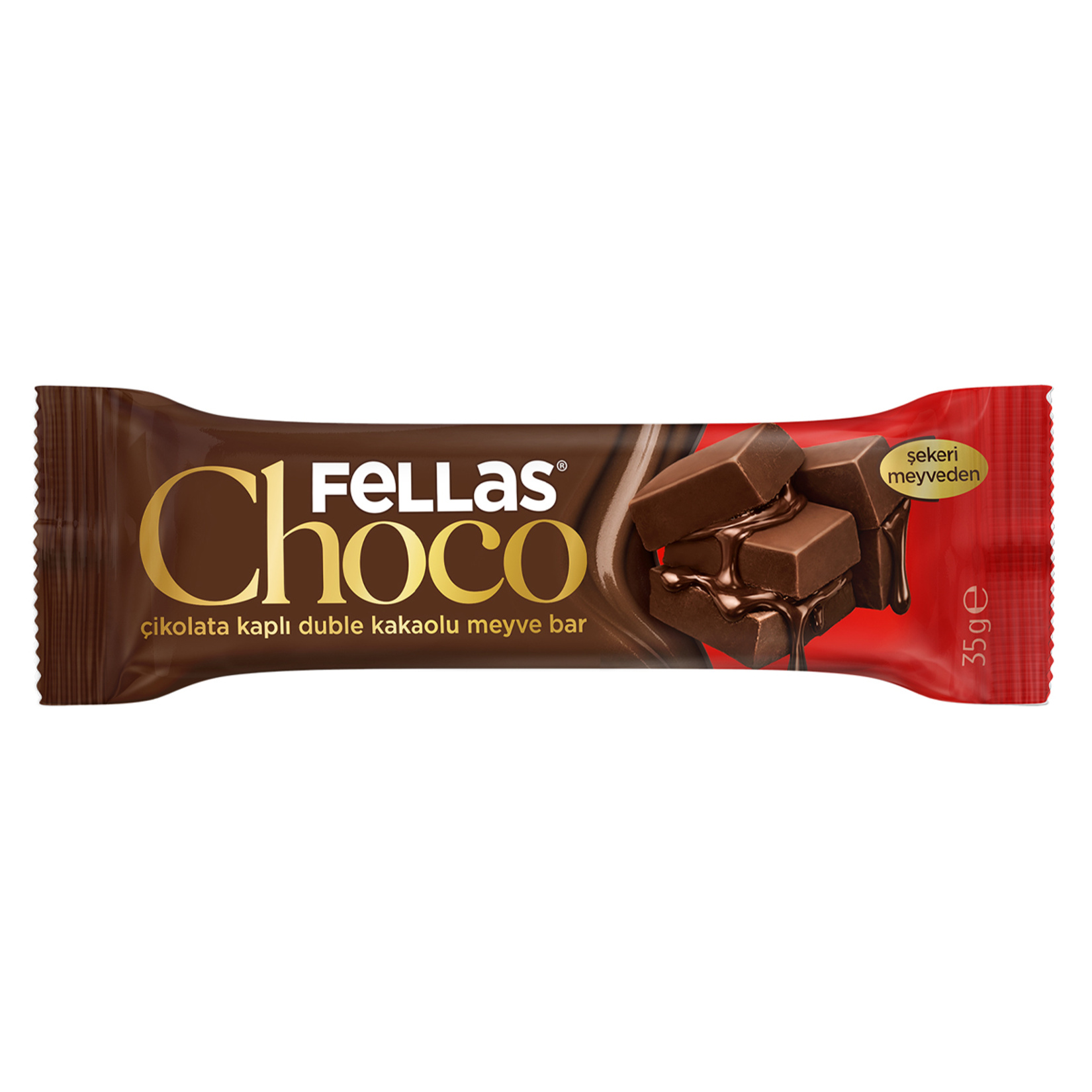 Fellas Duble Kakaolu Çikolata Kaplı Meyve Bar 35 G - Görsel 1