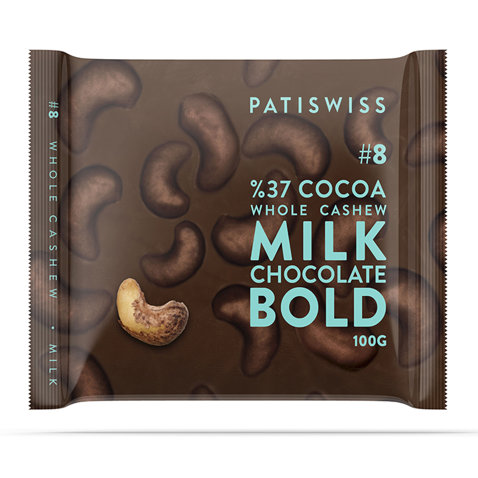Patiswiss Bütün Kajulu Sütlü Çikolata 100 G - Görsel 1