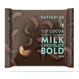Patiswiss Bütün Kajulu Sütlü Çikolata 100 G