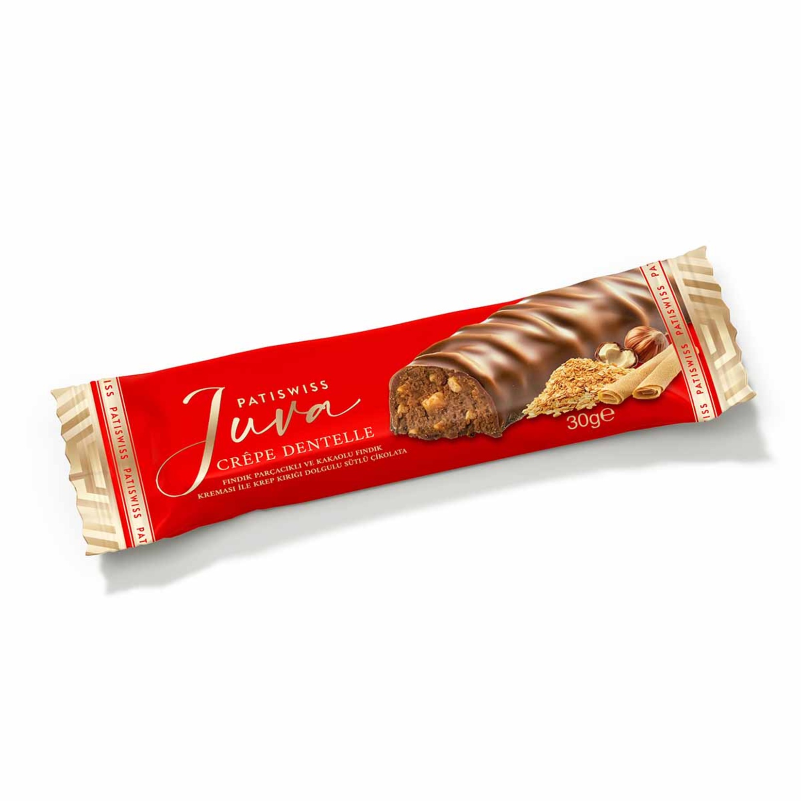 Patiswiss Kakaolu Fındık Kremalı Krep Kırıklı Çikolata 30 G