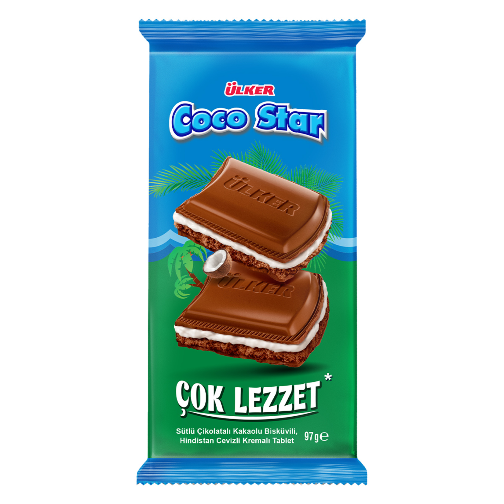 Ülker Cocostar Sütlü Çikolatalı Kakaolu Hindistan Cevizli Tablet 97 G