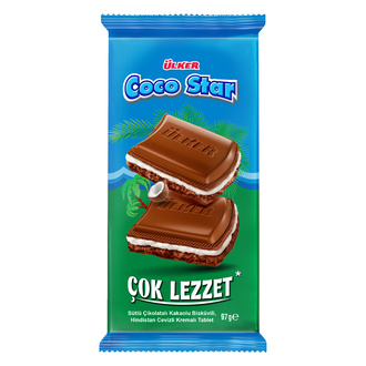 Ülker Cocostar Sütlü Çikolatalı Kakaolu Hindistan Cevizli Tablet 97 G