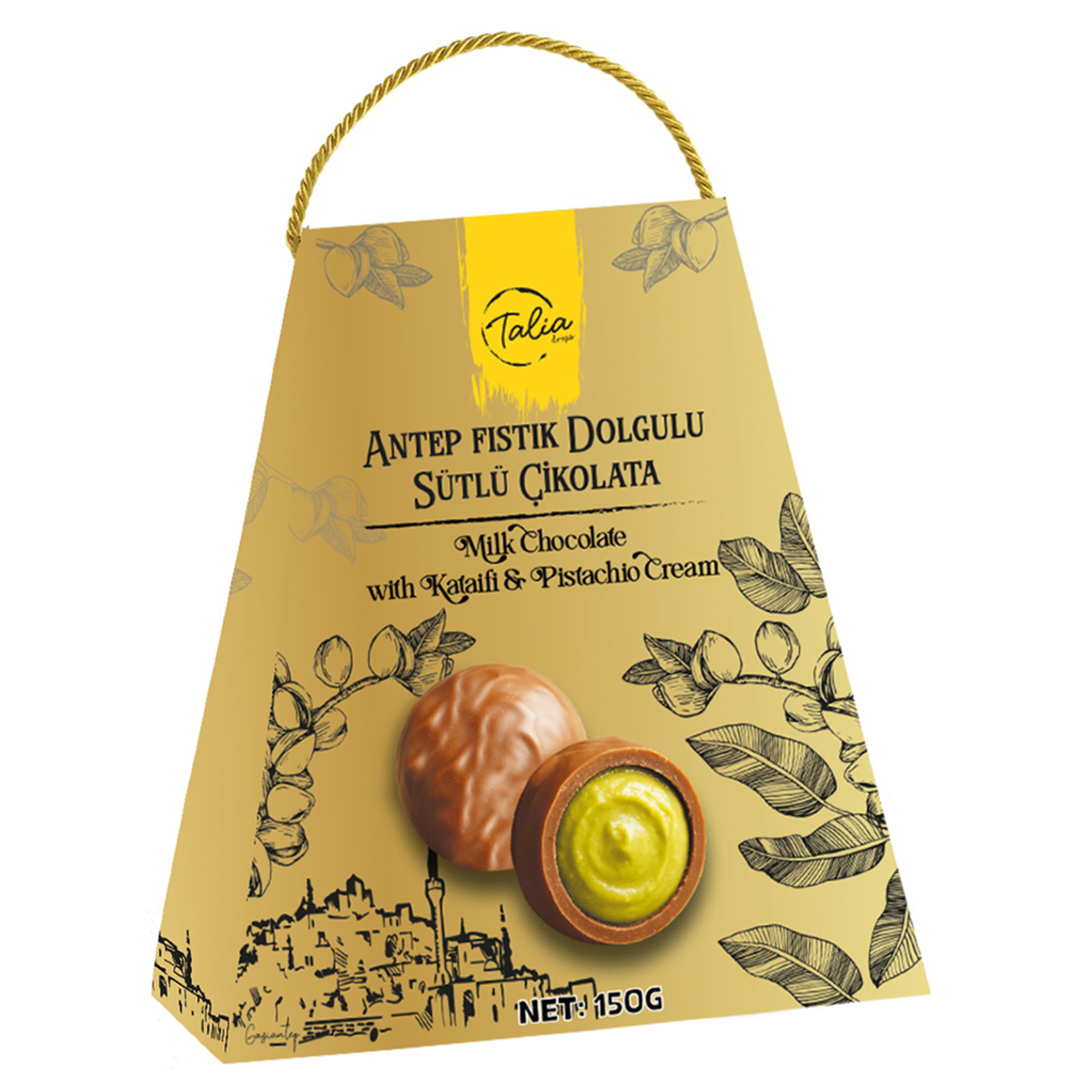 Talia Antep Fıstık Dolgulu Sütlü Çikolata 150 G