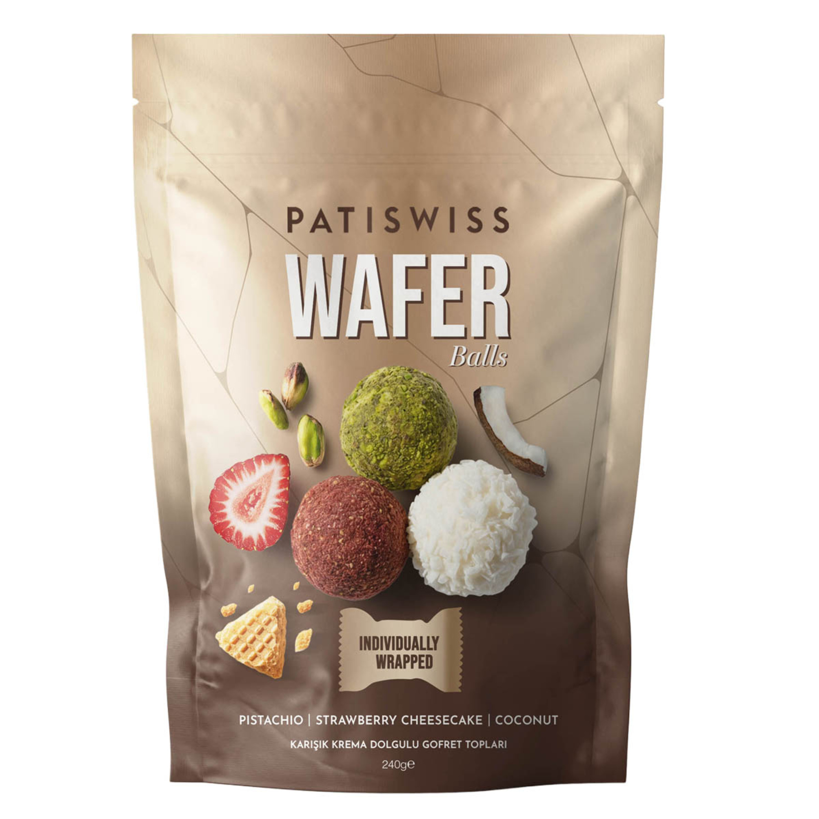 Patiswiss Karışık Krema Dolgulu Wafer Topları 240 G