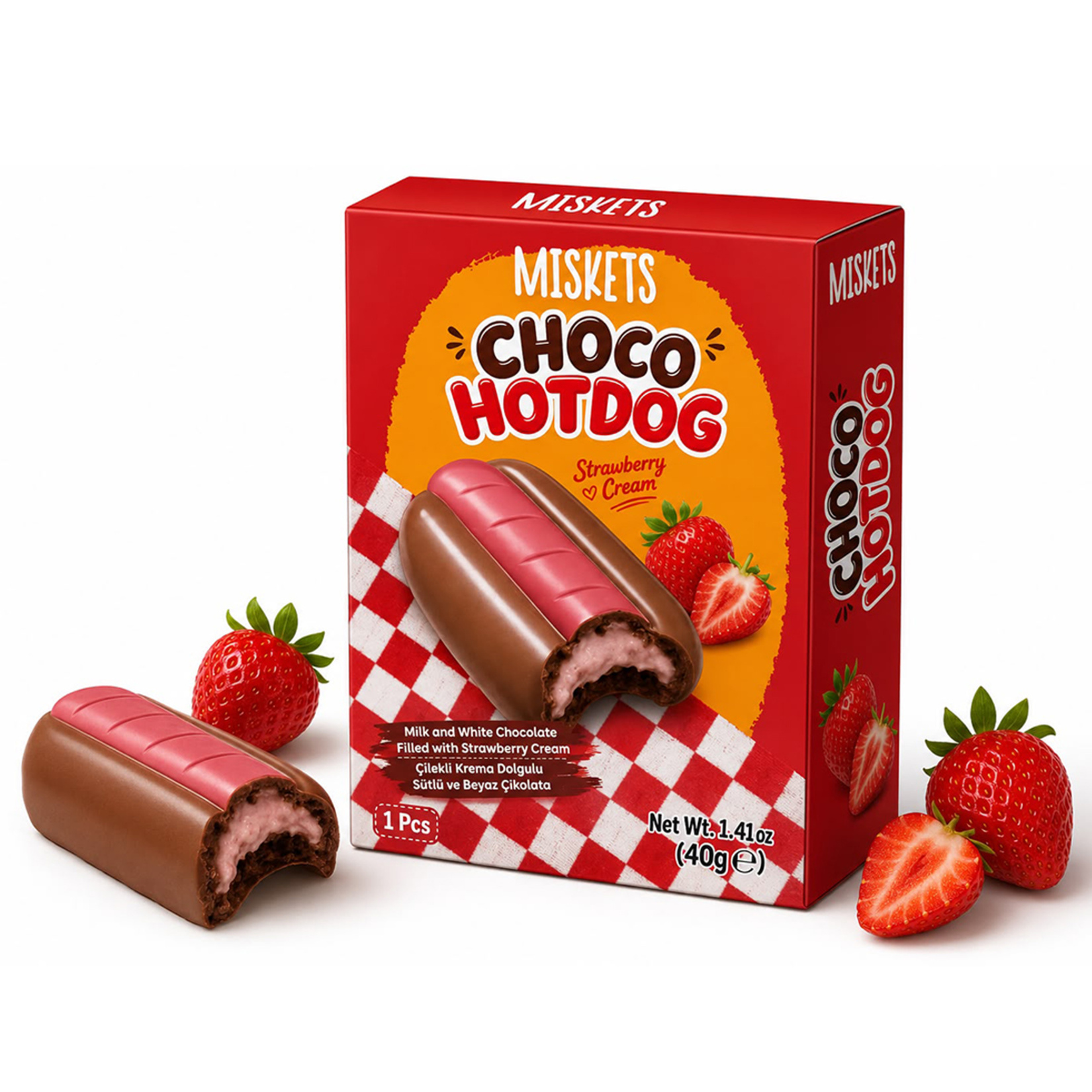 Miskets Çilek Kremalı Sosis Çikolata 40 G