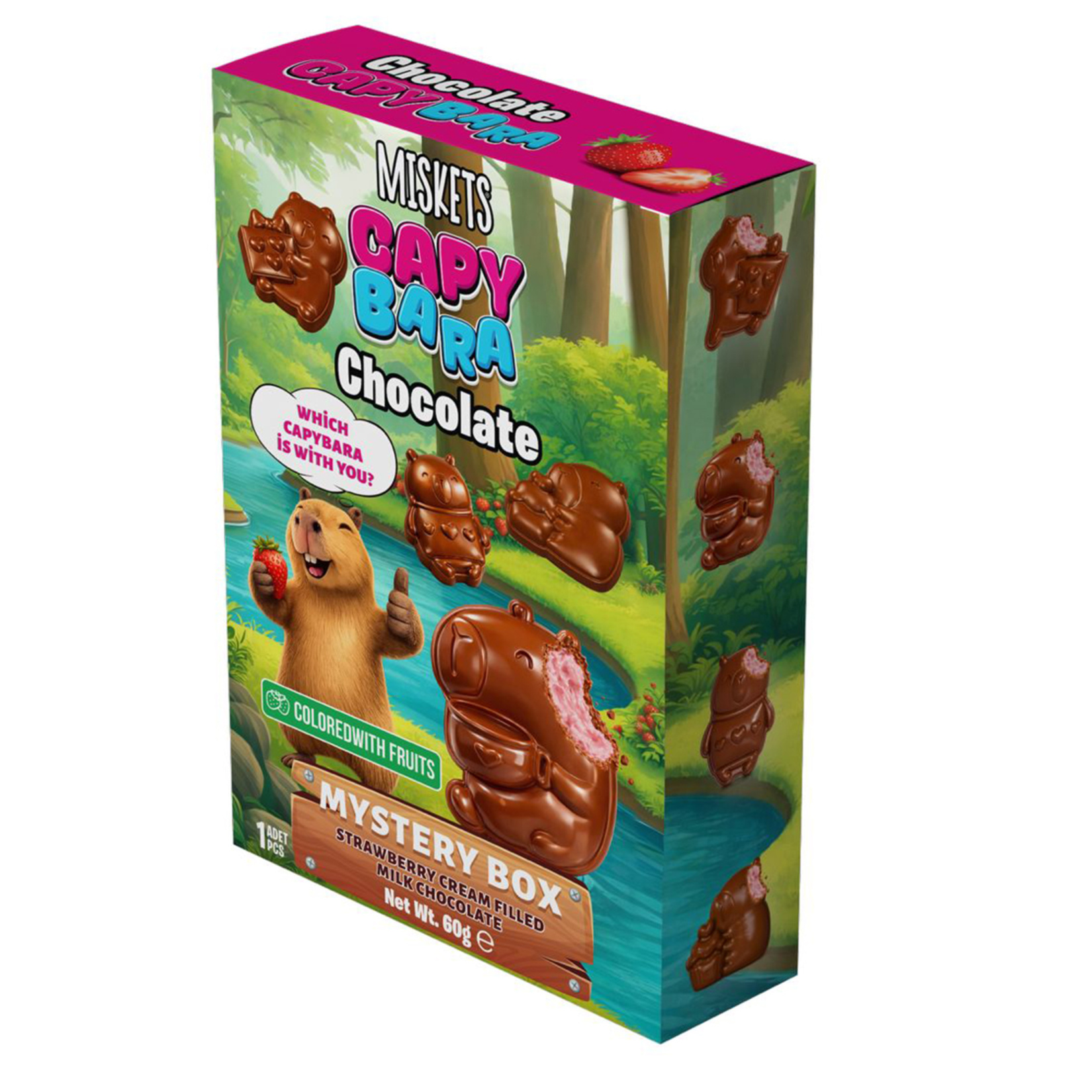 Miskets Capy Bara Çilek Krema Dolgu Çikolata 60 G
