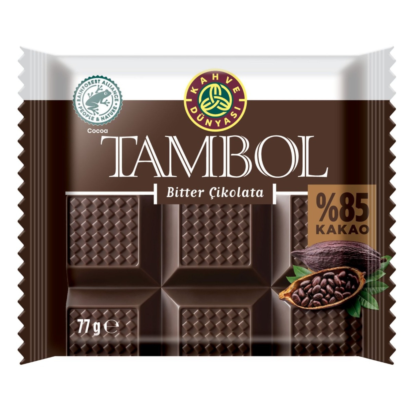 Kahve Dünyası Tambol % 85 Kakao Bitter Çikolata 77 G