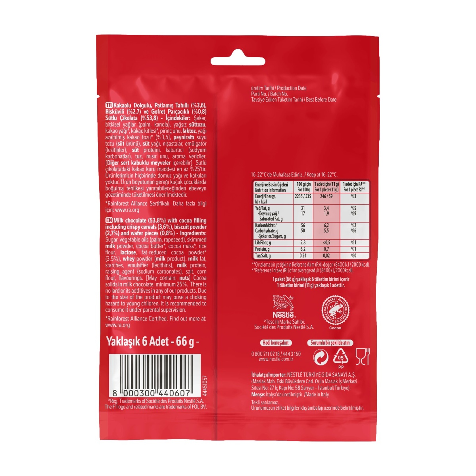 Nestle Kitkat F1 Araba Ikon Paket 6 x 11 G - Görsel 2