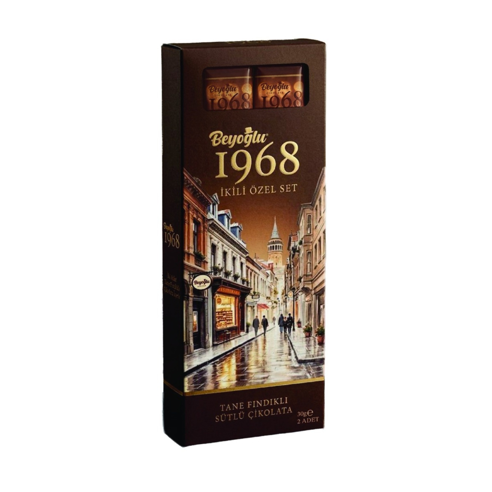 Beyoğlu 1968 Tane Fındıklı Sütlü Çikolata 2x30 G