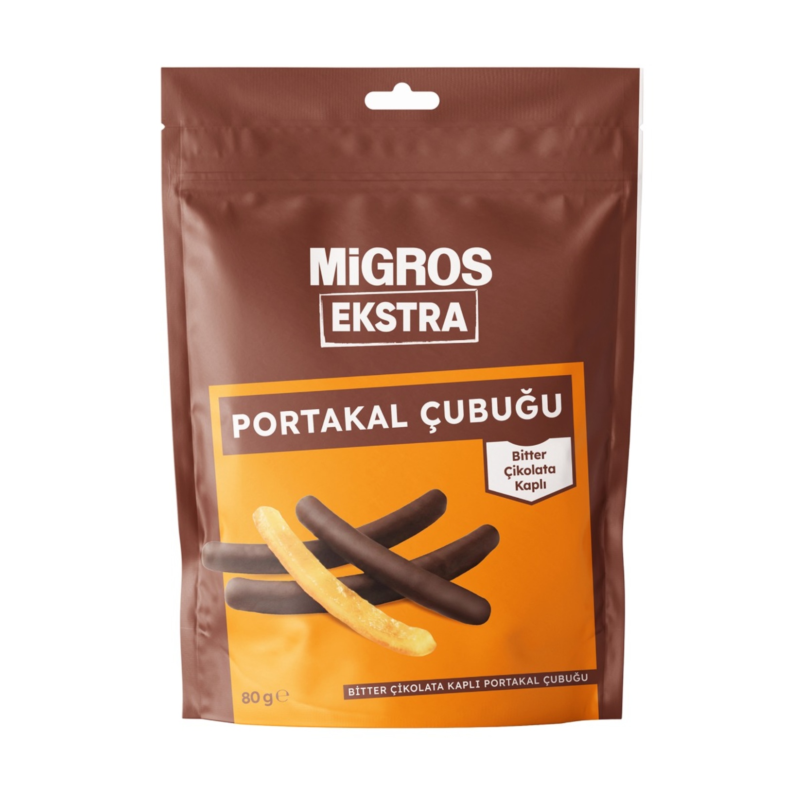 Migros Extra Bitter Çikolata Kaplı Portakal Çubuğu 80 G