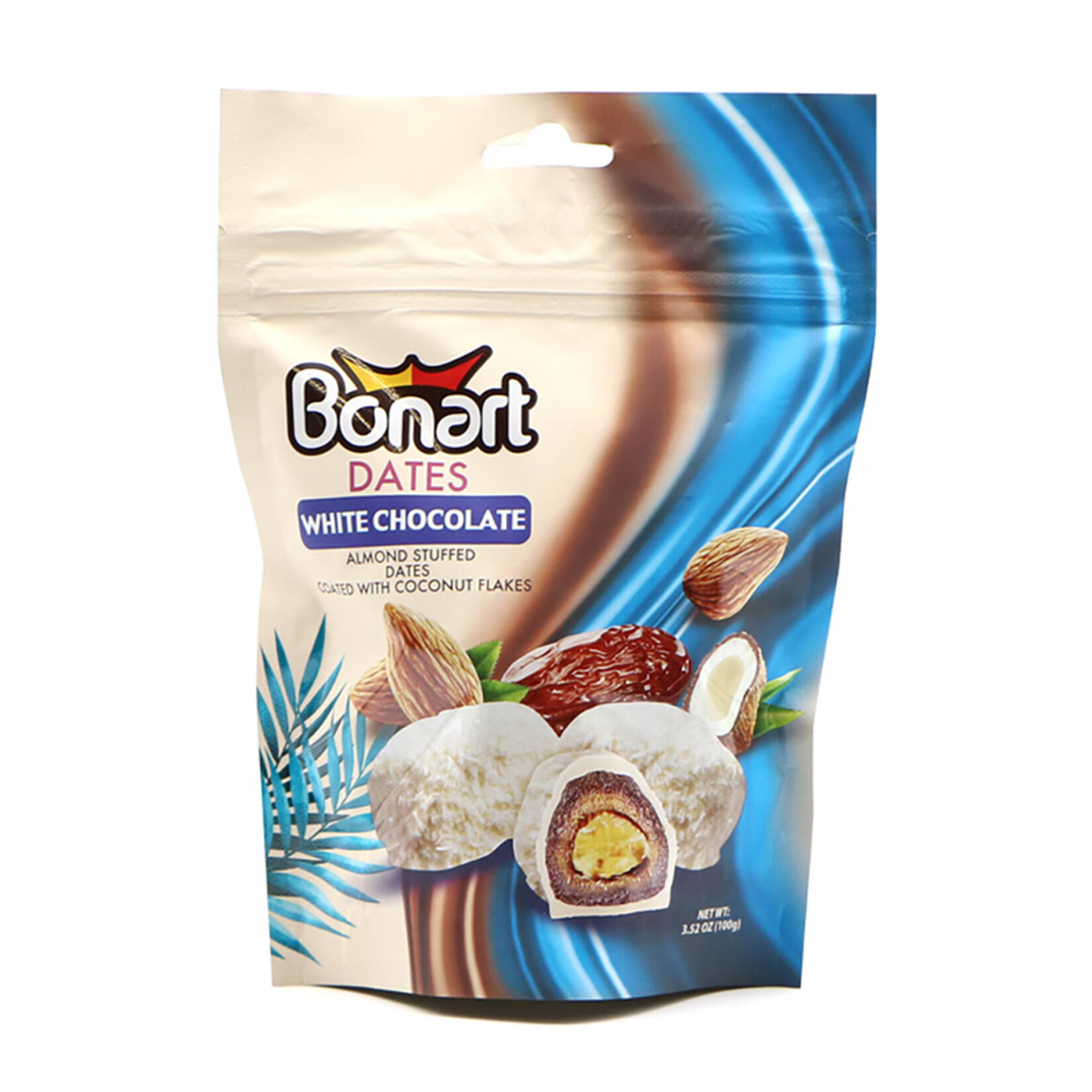 Bonart Beyaz Çikolata Kaplamalı Bademli Hurma 100 G