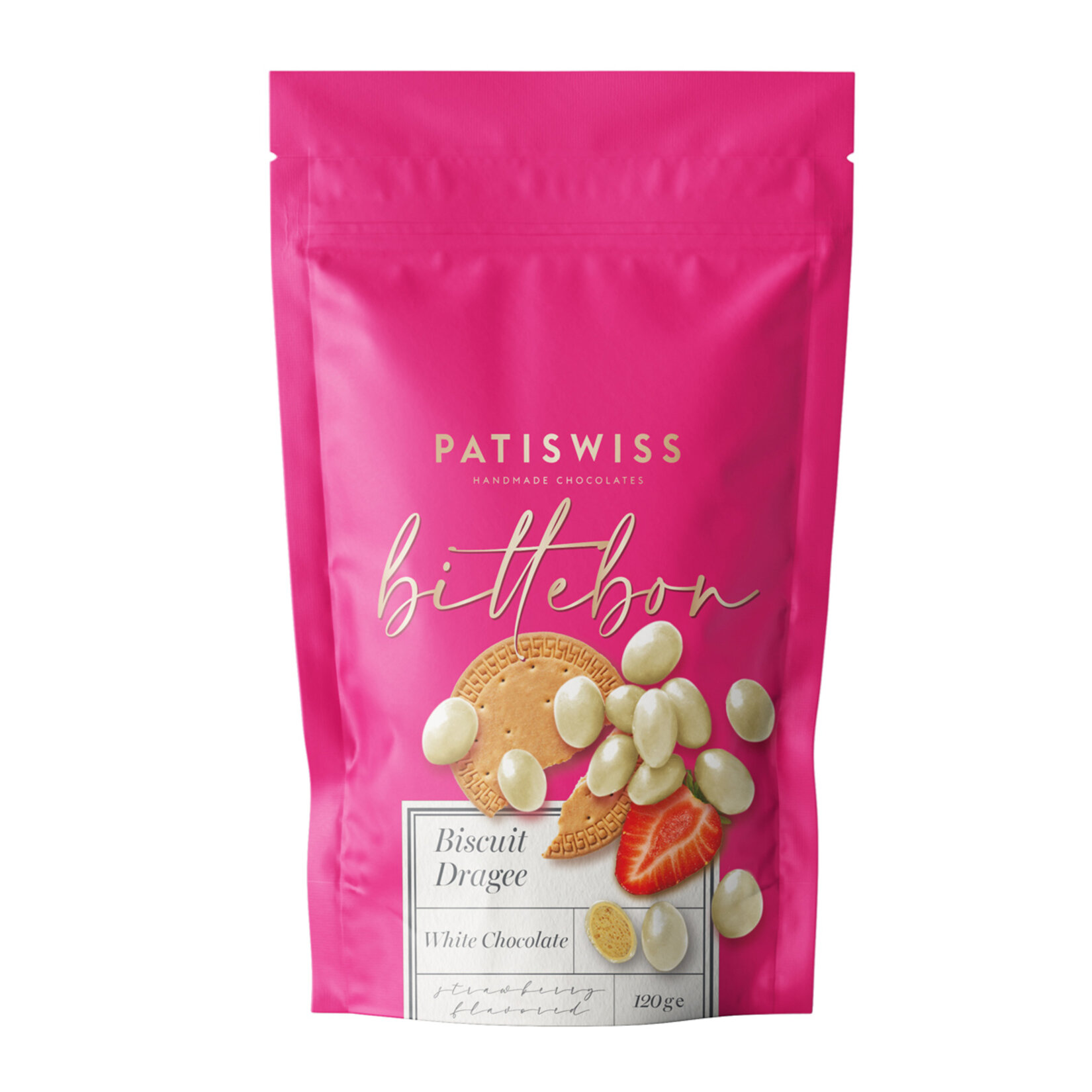 Patiswiss Bıttebon Çilek Aromalı Sütlü Çikolata Bis. Draje 120 G - Görsel 1