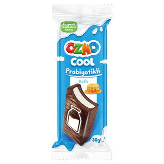Ozmo Cool Bol Sütlü Ballı Krema Dolgulu Çikolata Kaplı Kek 30 g