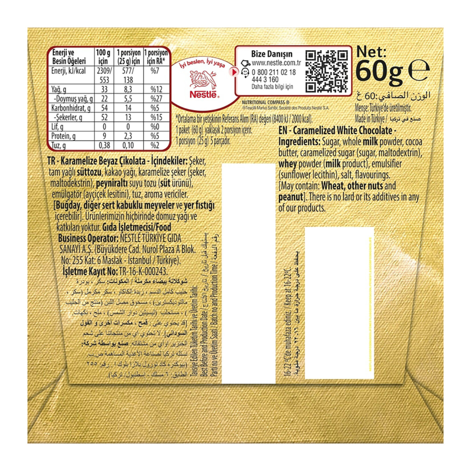 Nestle Altın Karamel Kare Çikolata 60 G - Görsel 2