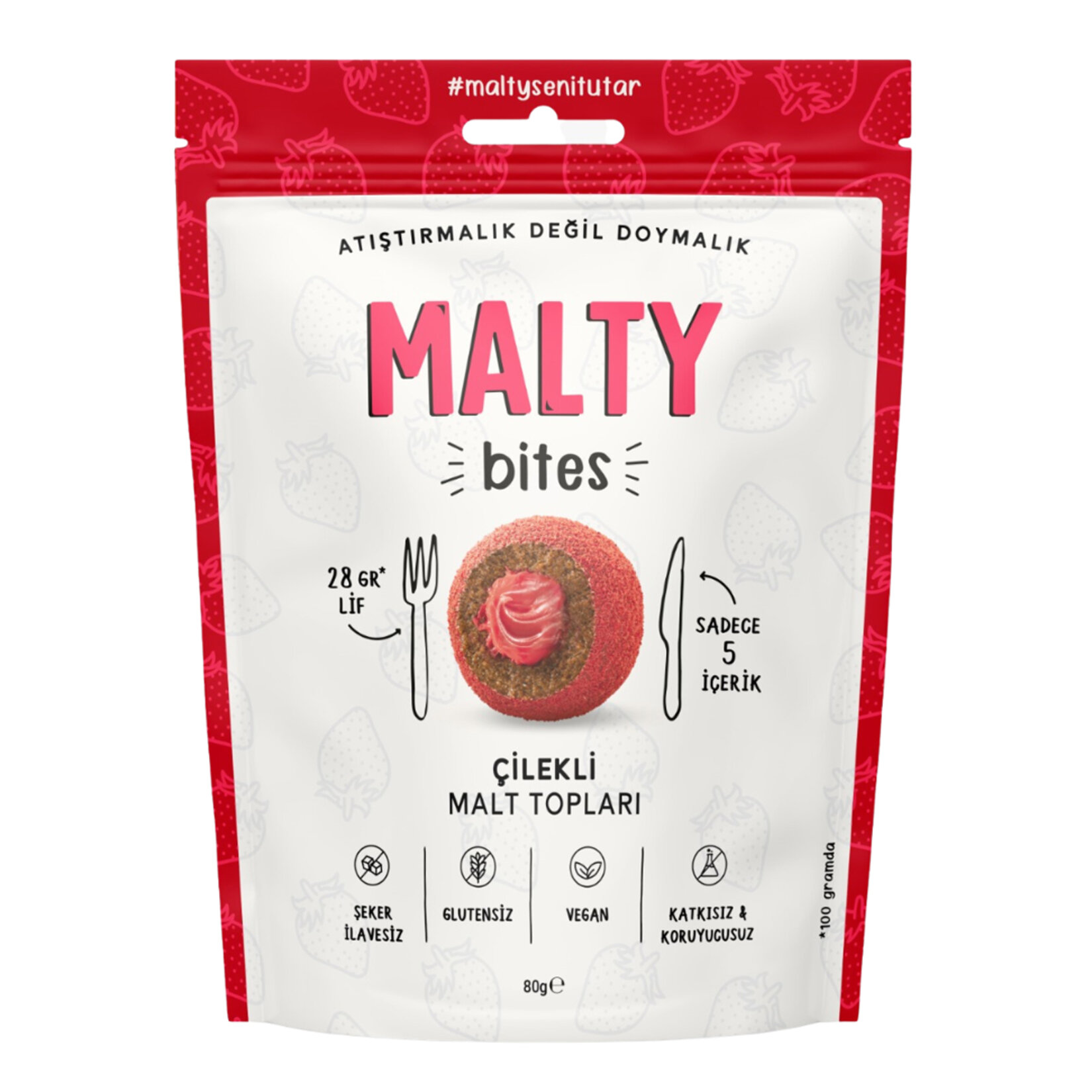 Malty Çilekli Malt Topları 80 G