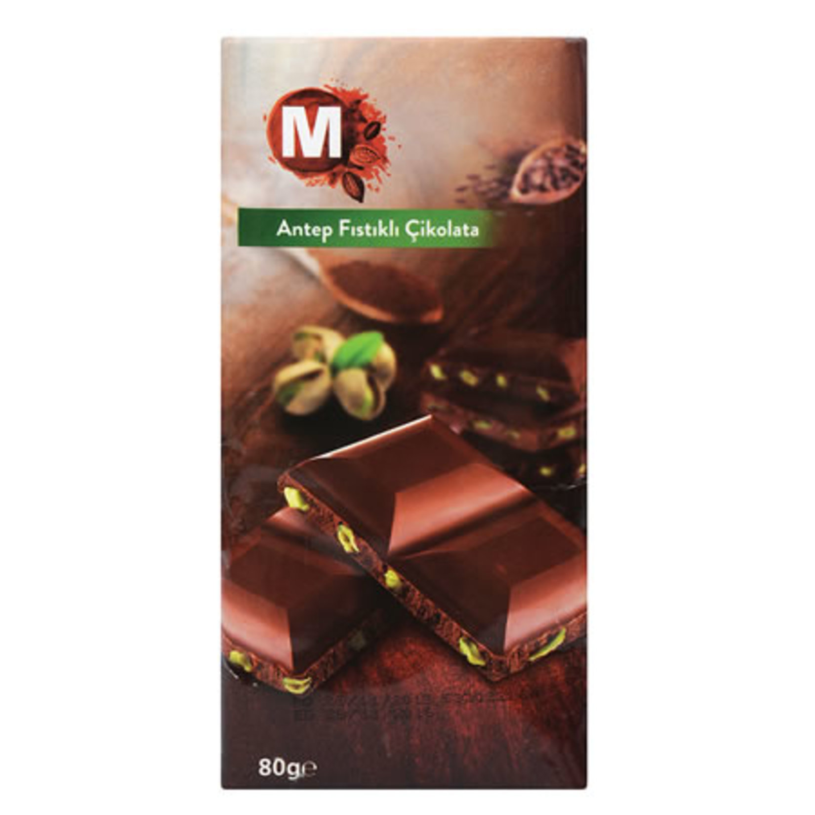 Migros Antep Fıstıklı Çikolata Tablet 80 G