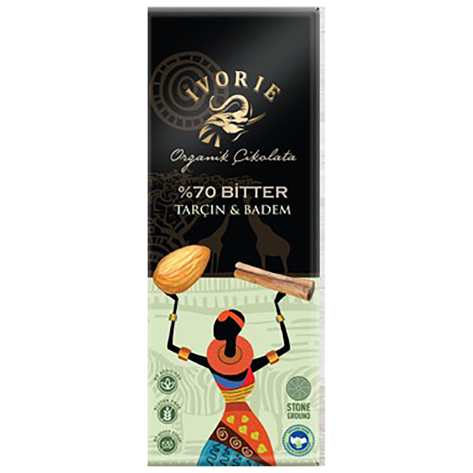 Ivorıe %70 Bitter Tarçın Badem Çikolata 40 G